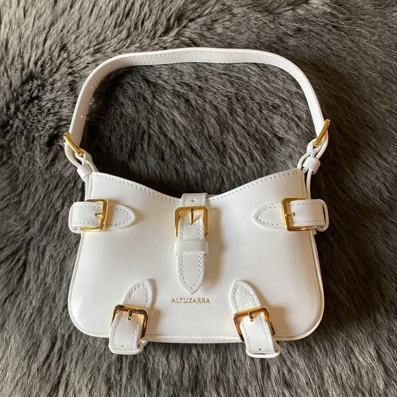 💎Altuzarra💎 NWT Mini Play Leather Baguette Bag, Optic White
